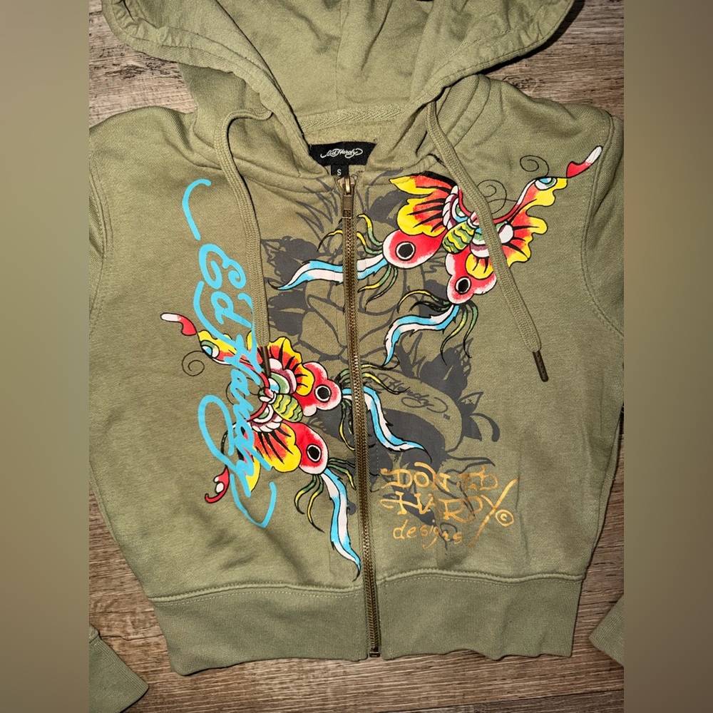 Ed Hardy Crop Zip-Up Hoodie - Picture 4 of 9